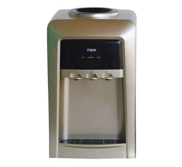 Mika Water Dispenser, Table Top, Hot, Normal & Cold, Electric cooling, Gold & Black