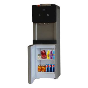 Water Dispenser With Refrigerator Compartment, Standing, Hot, Normal & Cold, Compressor Cooling, Silver & Dark Grey